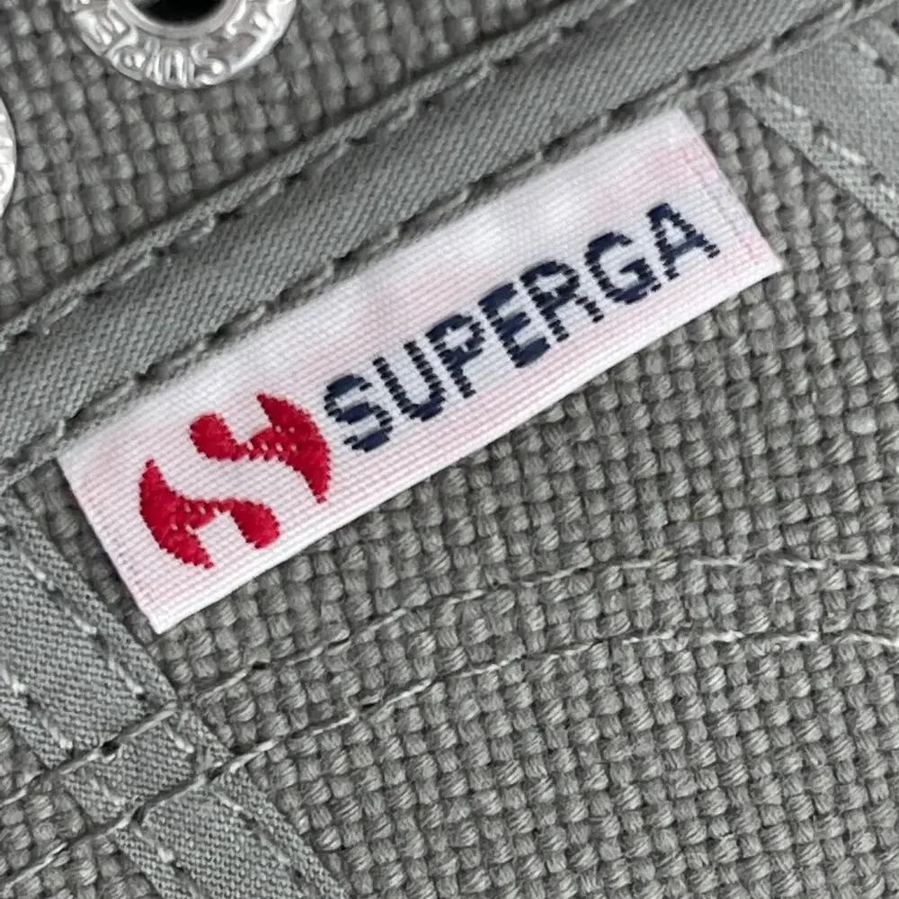 Superga 2740 Stone Grey Canvas Platform Sneakers NWOB Size US 7